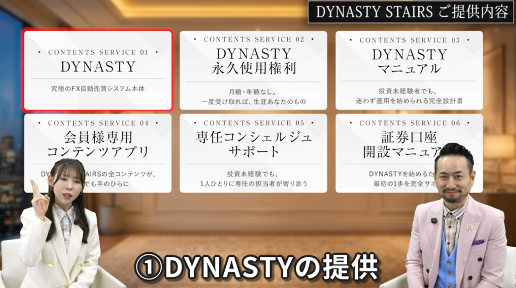 DYNASTY STAIRS提供内容