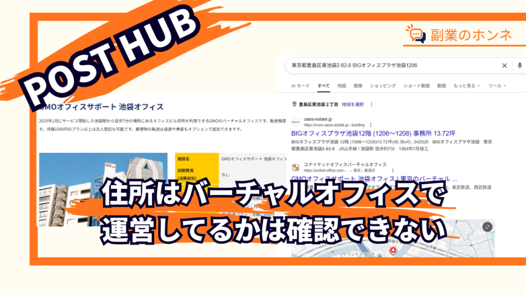 住所はバーチャルオフィス